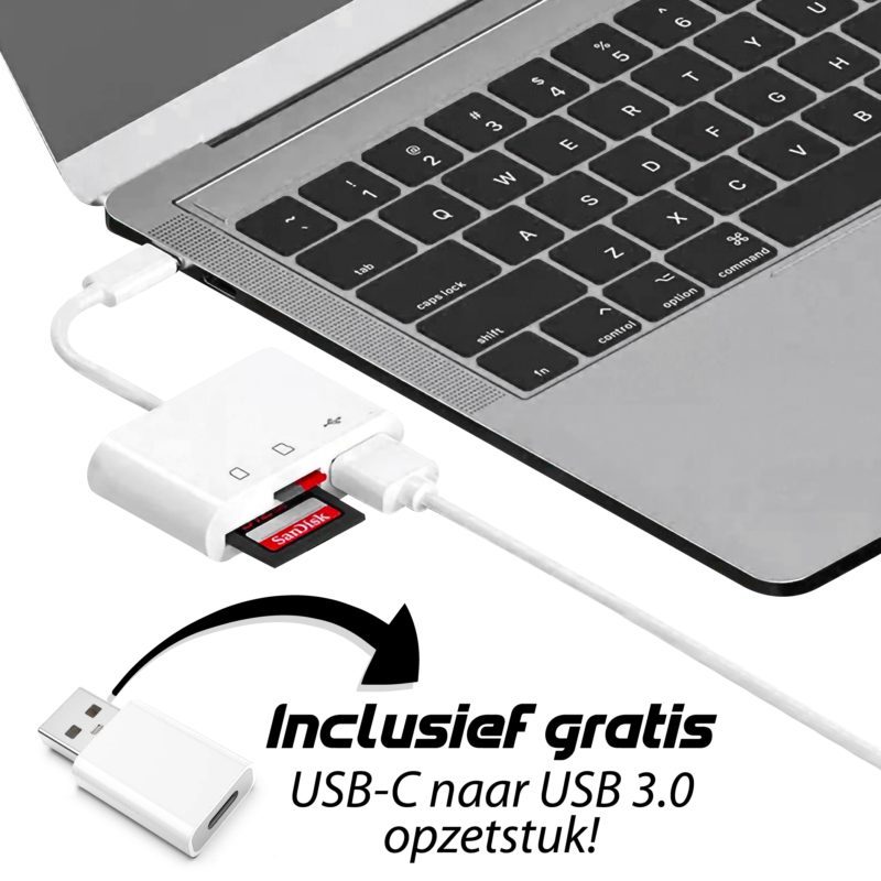 USB C adapter inclusief converter met usb 3.0 opzetstuk