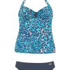 Tankini in turquoise geprint van LASCANA