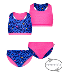 Just Beach Meisjes reversibel bikini sportief - Wild panter