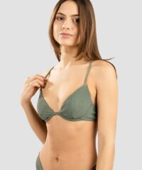 Damsel Mini Rip Bikini Top groen