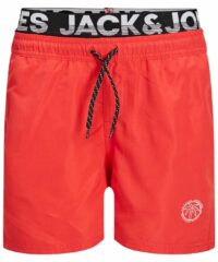 Jack & Jones! Jongens Zwemshort - Maat 128 - Rood - Polyester