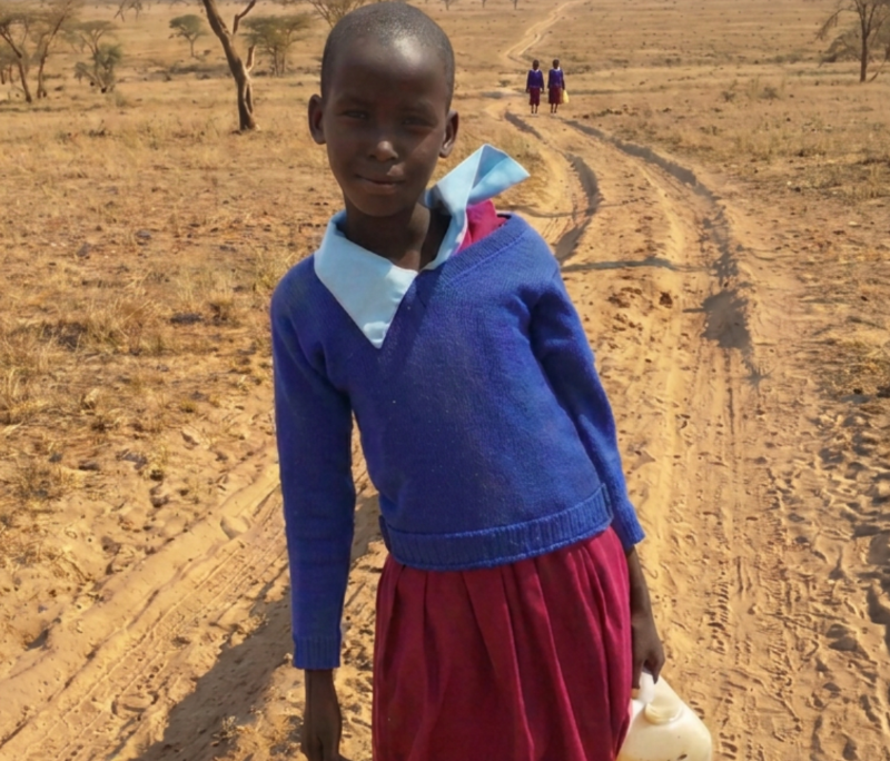 Joyce fetches water