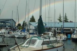 The new boat in Olympia at the end of the Rainbow.