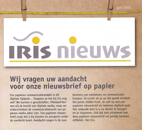 nieuwsbrief juni 2012 Iris communicatie & reclame