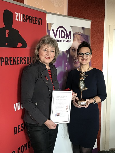 KleinePorties oprichter Sandra de Blaeij wint Vrouw in de Media Award 2018!