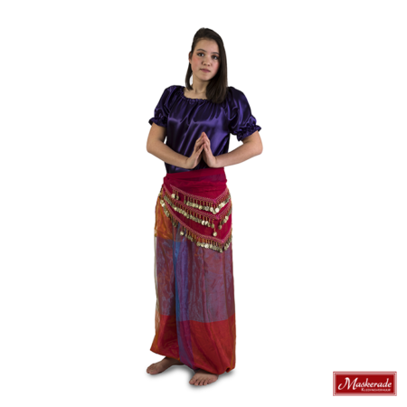 Arabisch kostuum van broek met voille ruitprint