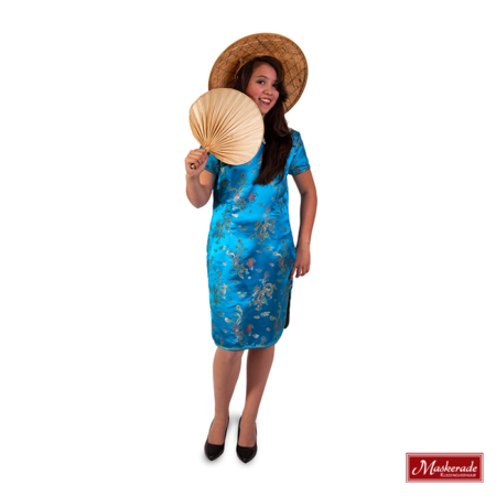 Chinese korte blauwe jurk
