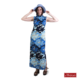 blauwe hippie jurk
