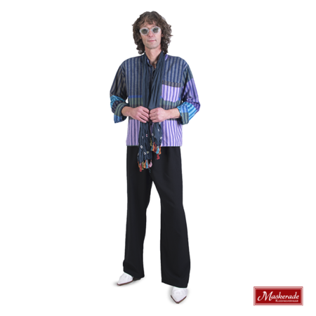 Gestreepte hippie blouse met zwarte broek
