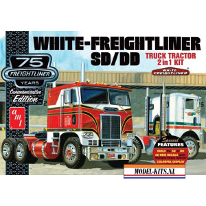 white freightliner 2 in 1 cabover tractor