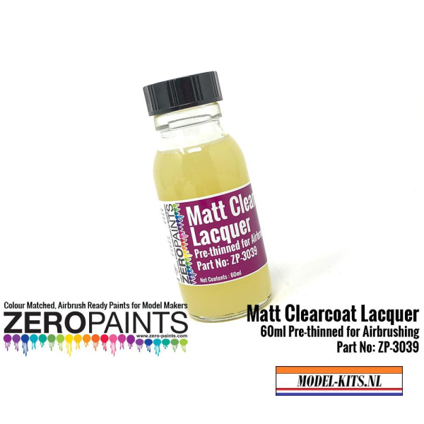 zero paints matt clearcoat lacquer 60ml pre thinned for airbrushing