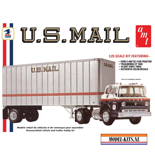 ford c600 us mail truck w usps trailer