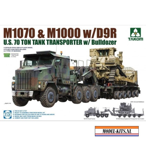 M1070 & M1000 WITH D9R U.S. 70TON TANK TRANSPORTER W BULLDOZER