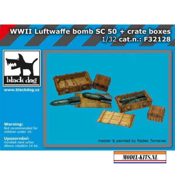 WWII LUFTWAFFE BOMB SC 50 AND CRATE BOXES