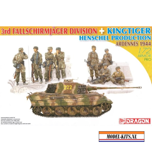 3RD FJ DIVISION WITH KING TIGER HENSCHEL ARDENNES 1944
