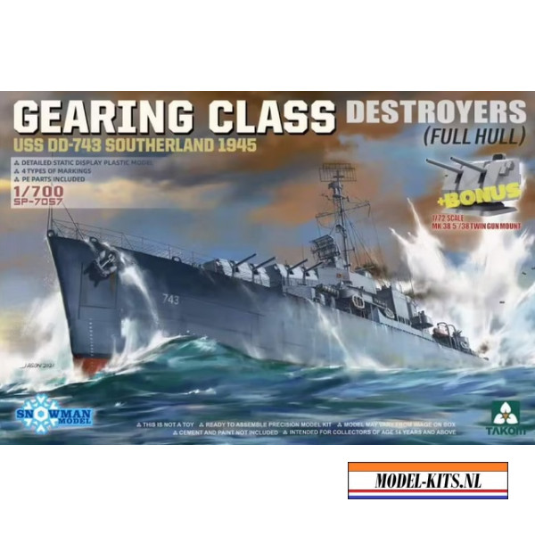 GEARING CLASS DESTROYER SOUTHERLAND USS DD 743