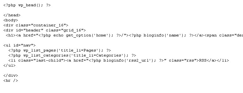 Cleanr header.php wordpress code voorbeeld