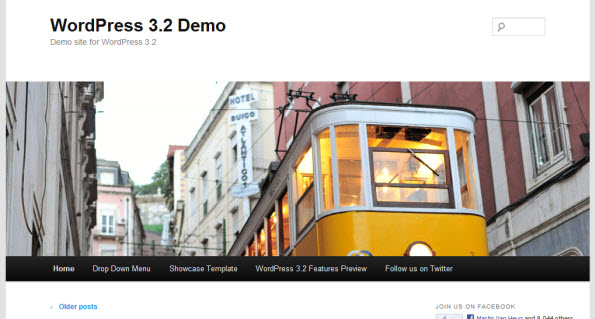 WordPress 3.2 beta versie demo website