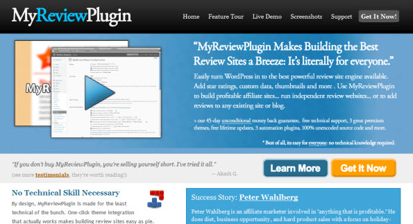 My Review Plugin voor WordPress