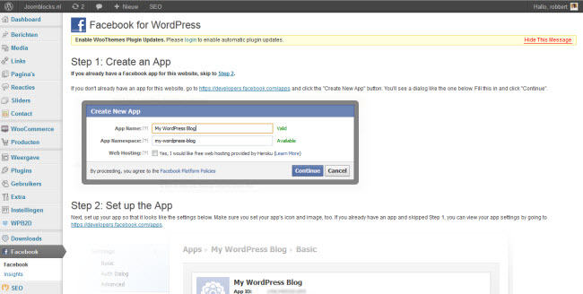 WordPress en Facebook koppelen