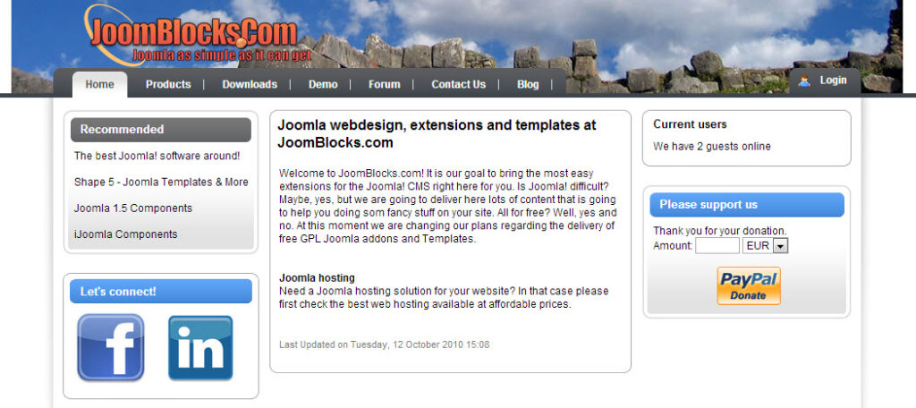 Mijn oude Joomla website, die binnenkort overigens op de schop gaat en vervangen wordt