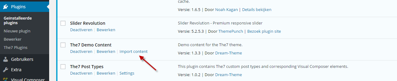 demo plugin the7 theme