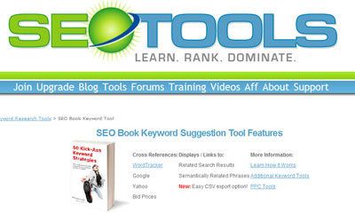 SEO Book keyword suggestion tool