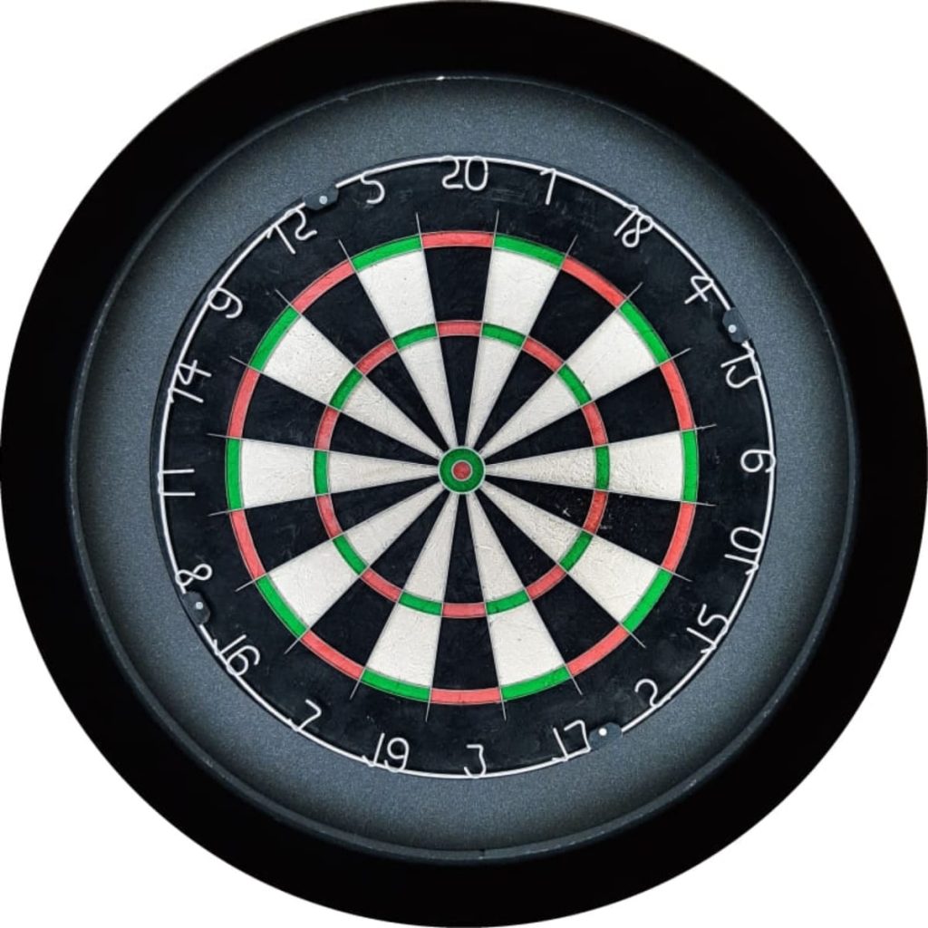 Vooraanzicht Grandslam dartbord verlichting