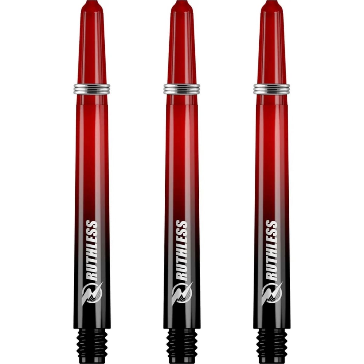 Medium rode Ruthless two tone deflectagrip dart shafts met shaft rings