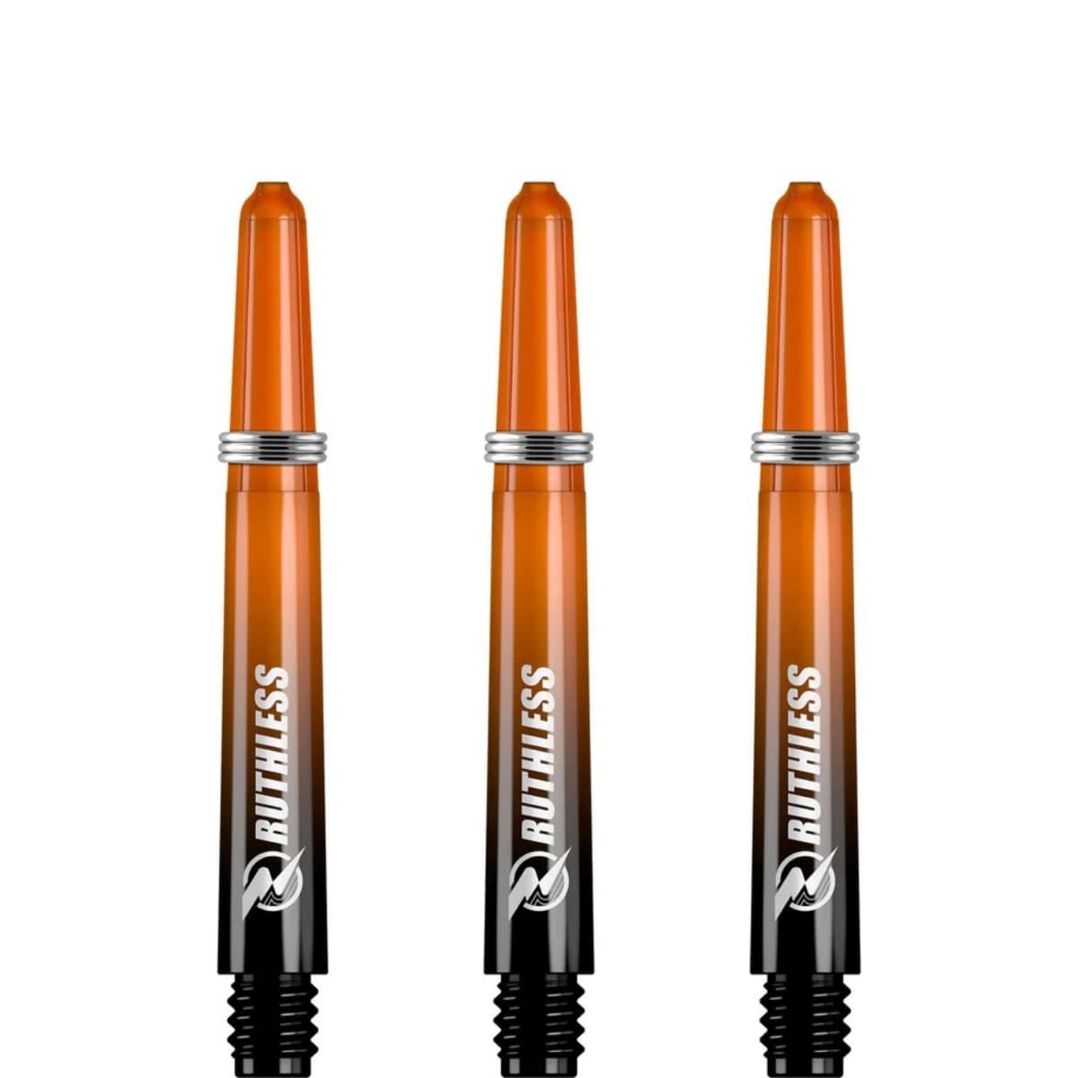 Oranje tweenie Ruthless two tone deflectagrip dart shafts met shaft rings