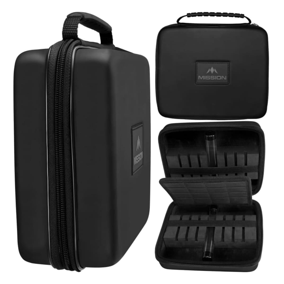 Grote dart wallets en cases met extra opbergvakken voor reserve flights, shafts en accessoires.