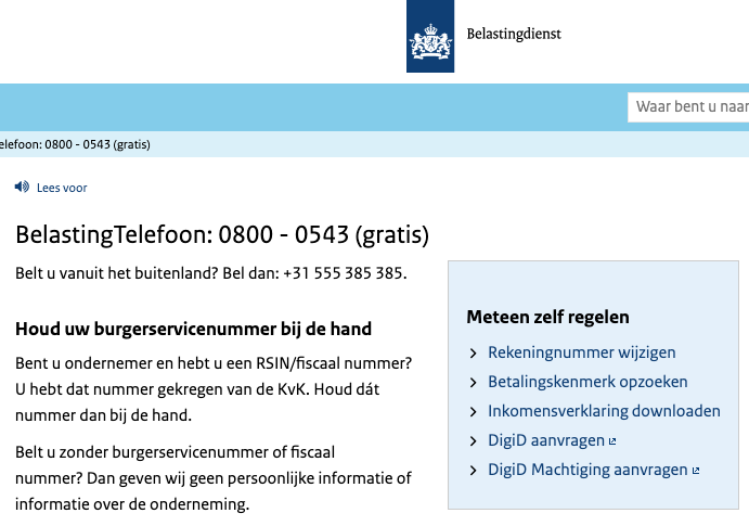 belastingtelefoon