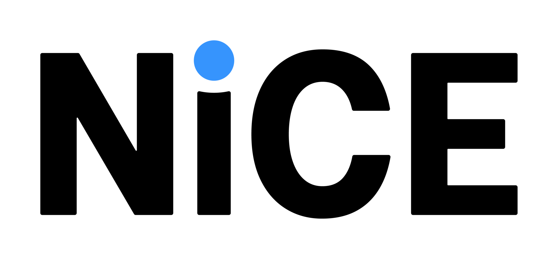 NiCE_Logo Artwork_RGB_Master file_NiCE Logo_Black_Blue dot NiCE