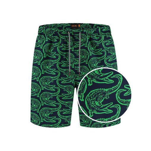 heren zwembroeken met groene krokodillen print
