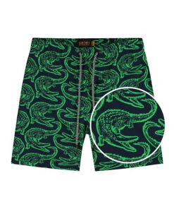 jongens zwembroek met groene krokodillen print erop